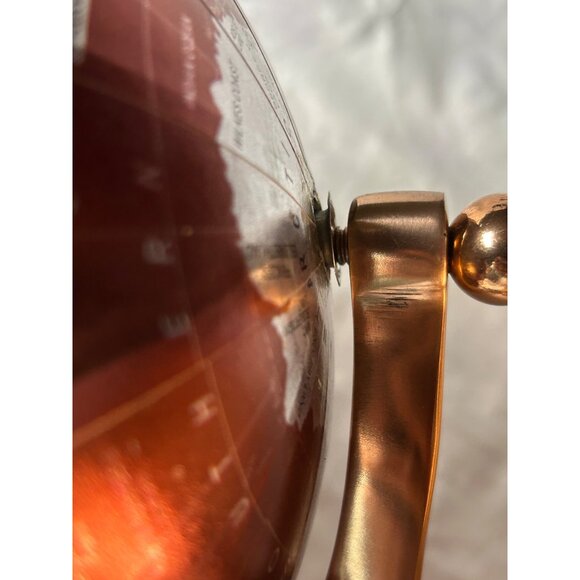 Luxury Copper Airplane Globe — Rotating 8” World Map on Art Deco Aviation Stand - Picture 9 of 14